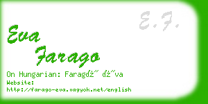 eva farago business card